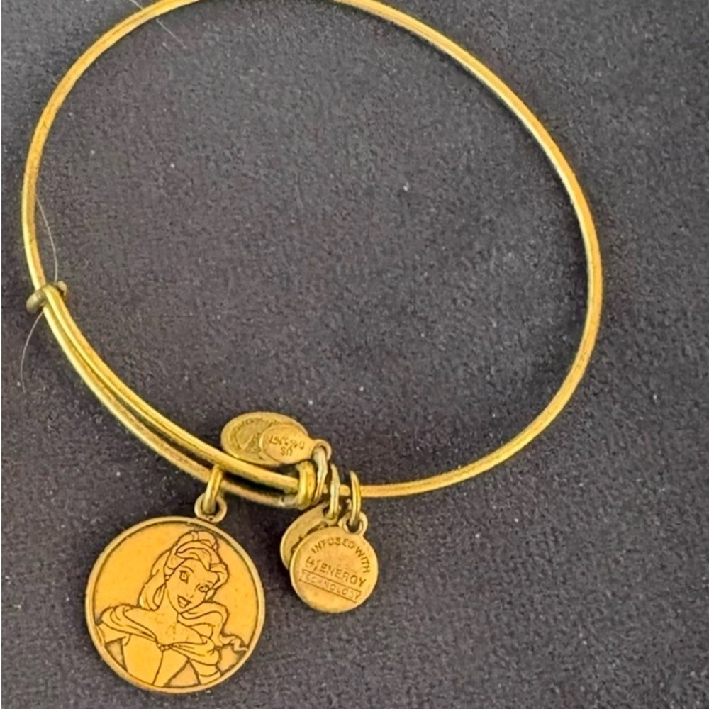 💚Alex and Ani Gold Disney Princess Bracelet with Charms and Smooth Finish